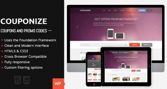 Couponize Responsive Coupons-Promo Theme