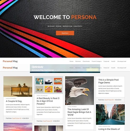 Personal Mag Grid Based Blogger Template full