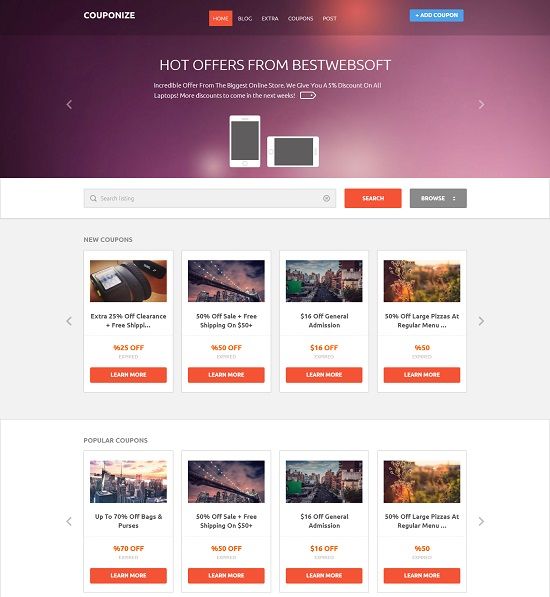 Couponize - Coupon and Discount WordPress Theme