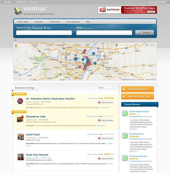 Vantage - A Business Directory WordPress Theme