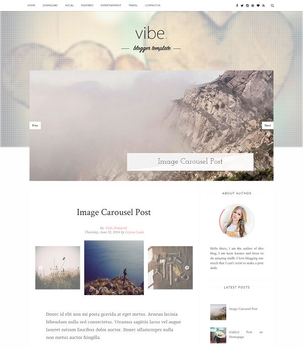 Vibe Personal Blogger Template