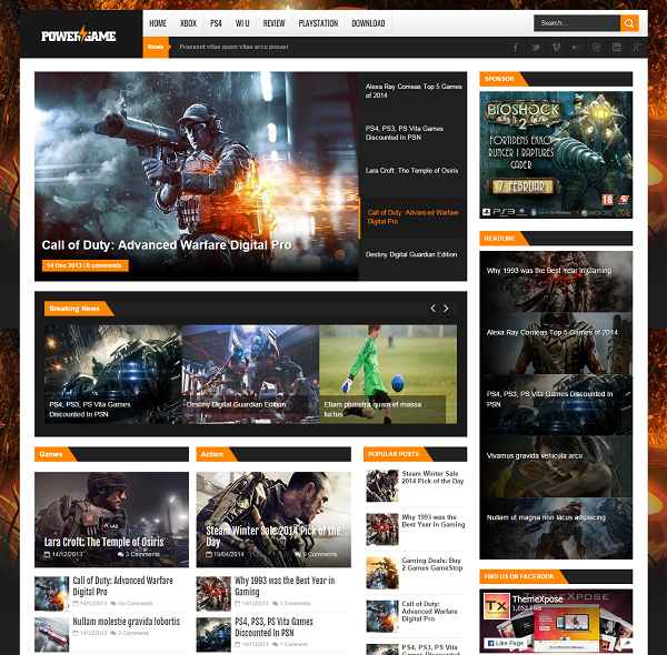 PowerGame Gaming Blogger Template »