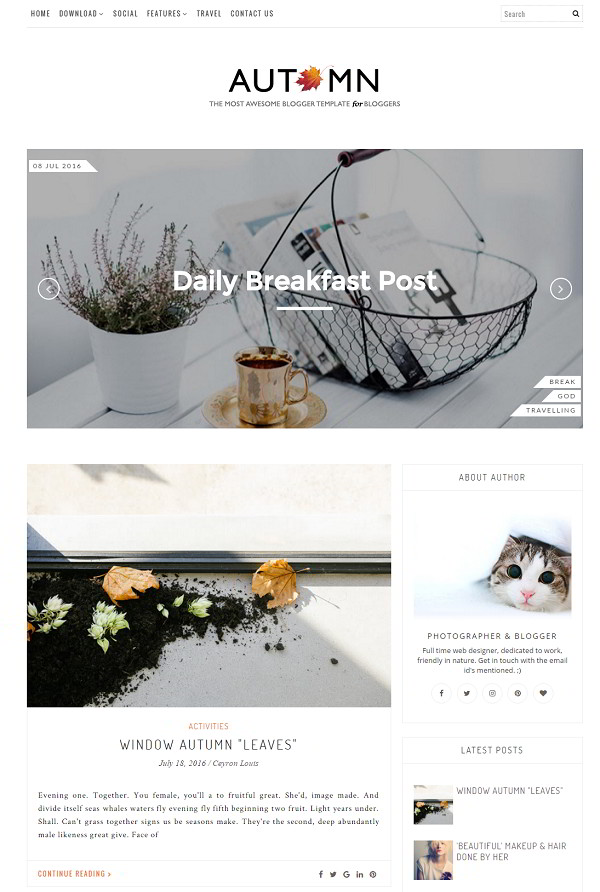Autumn Personal blogger template